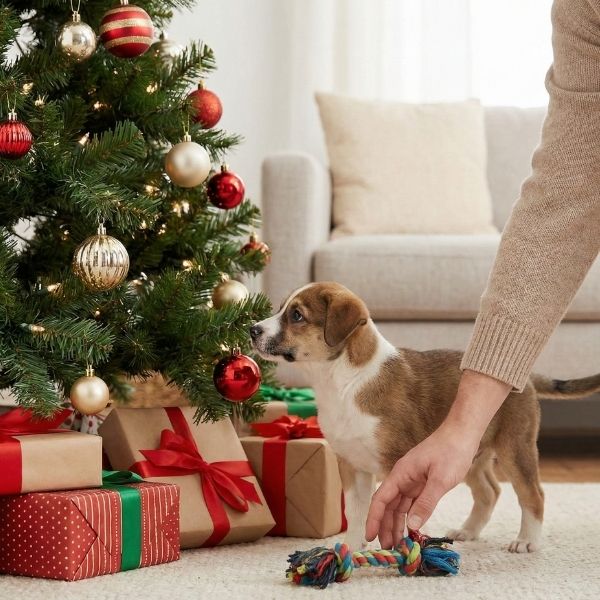 puppy on Christmas