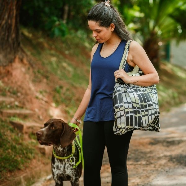 person walking their dog